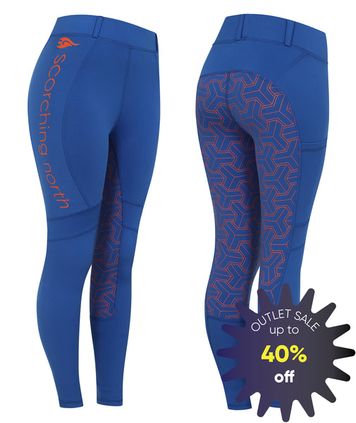 OUTLET: THERMO Technical Riding Tights - Royal Blue/Orange 2020