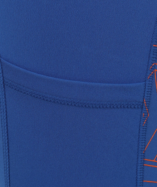 OUTLET: THERMO Technical Riding Tights - Royal Blue/Orange 2020