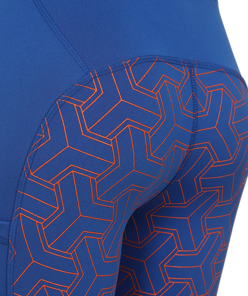 OUTLET: THERMO Technical Riding Tights - Royal Blue/Orange 2020