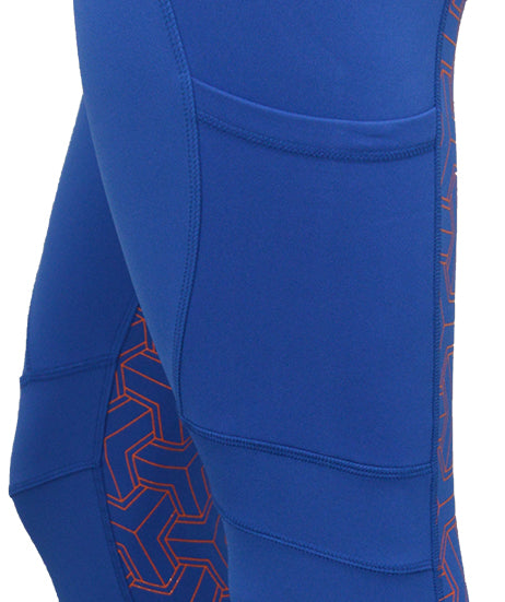 OUTLET: THERMO Technical Riding Tights - Royal Blue/Orange 2020