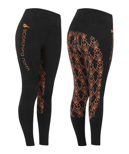 GEO High Waist Riding Tights - Black/Orange