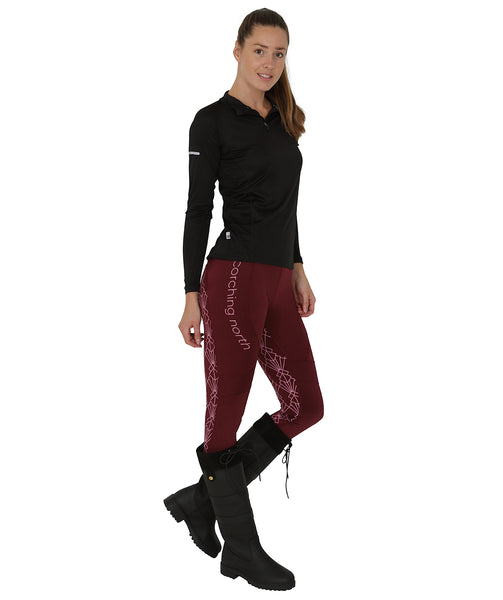 GEO High Waist Riding Tights - Burgundy/Pink