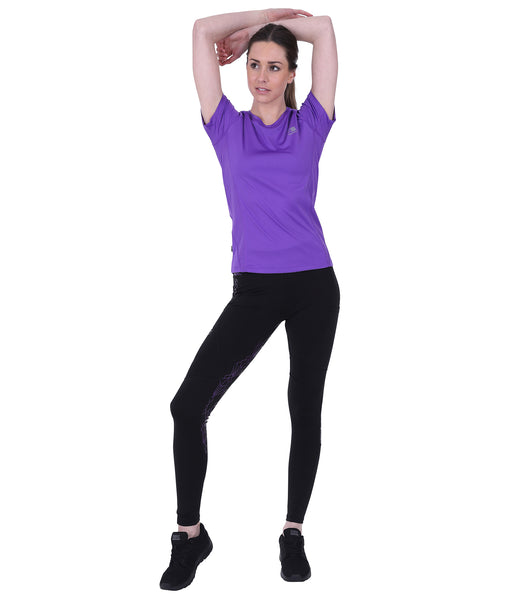 GEO High Waist Riding Tights - Black/Purple