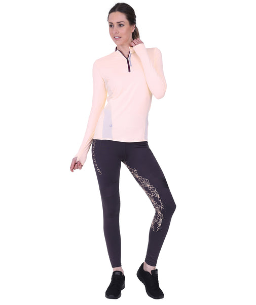 GEO High Waist Riding Tights - Grey/Apricot
