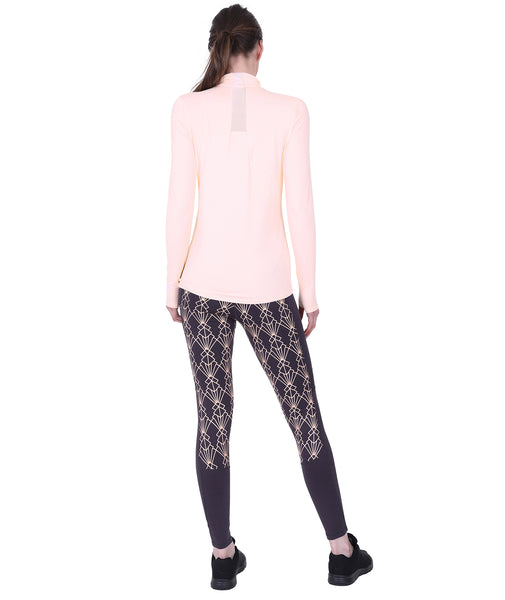 GEO High Waist Riding Tights - Grey/Apricot