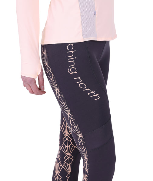 GEO High Waist Riding Tights - Grey/Apricot