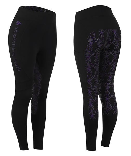 GEO High Waist Riding Tights - Black/Purple