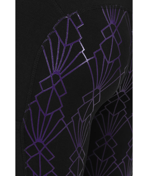 GEO High Waist Riding Tights - Black/Purple