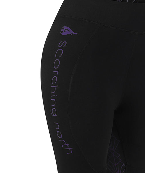 GEO High Waist Riding Tights - Black/Purple