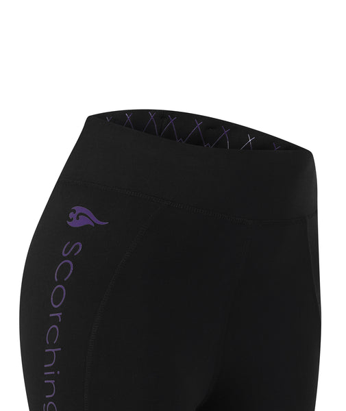 GEO High Waist Riding Tights - Black/Purple