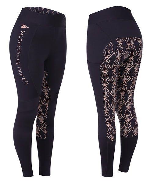 GEO High Waist Riding Tights - Grey/Apricot