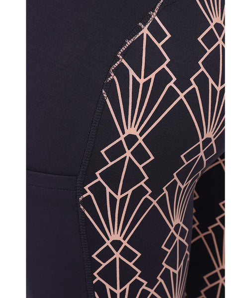 GEO High Waist Riding Tights - Grey/Apricot