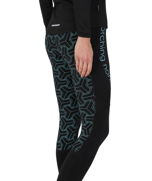 THERMO Technical Riding Tights - Black/Turquoise