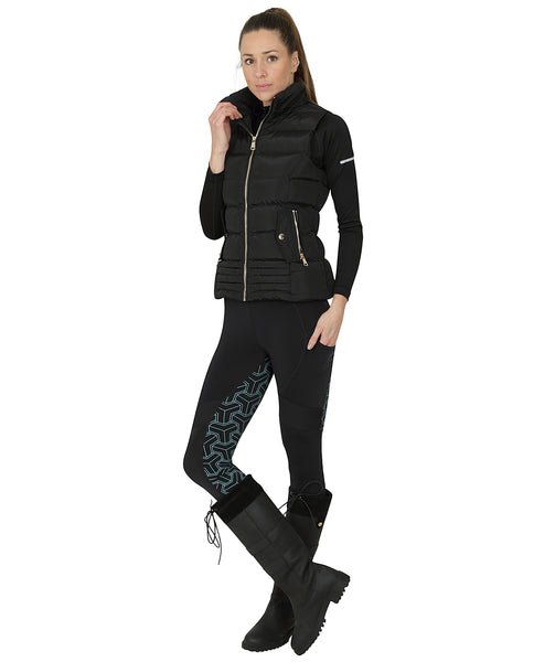 OUTLET: THERMO Technical Riding Tights - Black/Turquoise 2020