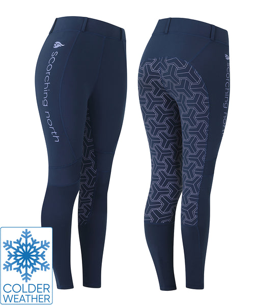 OUTLET: THERMO Technical Riding Tights - Blue/Lavender 2020