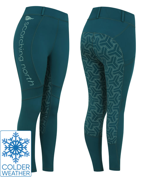 OUTLET: THERMO Technical Riding Tights - Teal/Green 2020