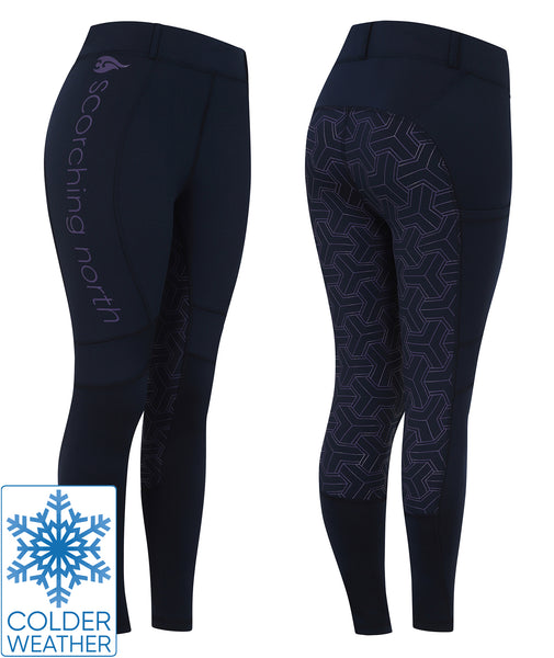 OUTLET: THERMO Technical Riding Tights - Navy/Purple 2020