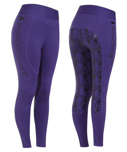 GEO High Waist Riding Tights - Purple/Black