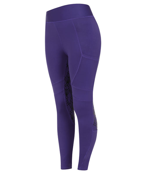 GEO High Waist Riding Tights - Purple/Black