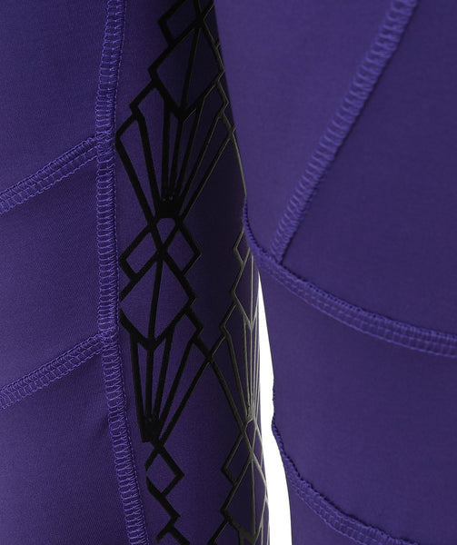 GEO High Waist Riding Tights - Purple/Black