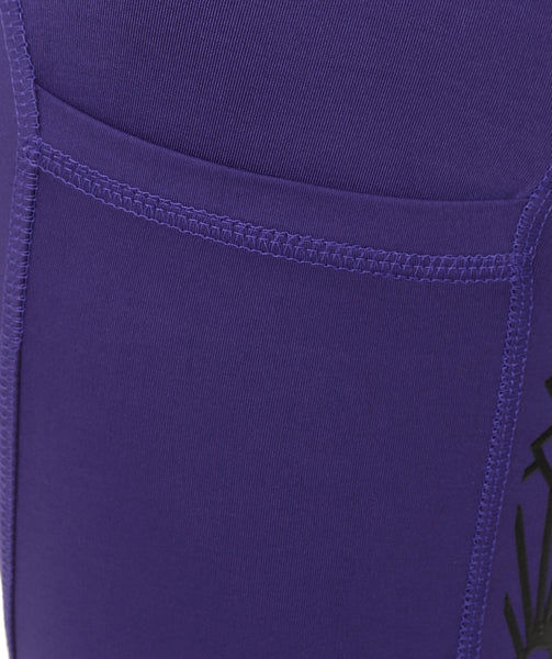 GEO High Waist Riding Tights - Purple/Black