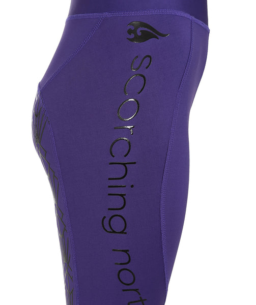 GEO High Waist Riding Tights - Purple/Black