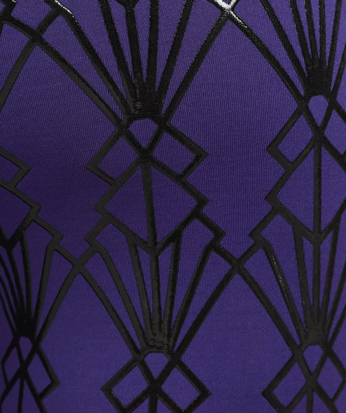 GEO High Waist Riding Tights - Purple/Black