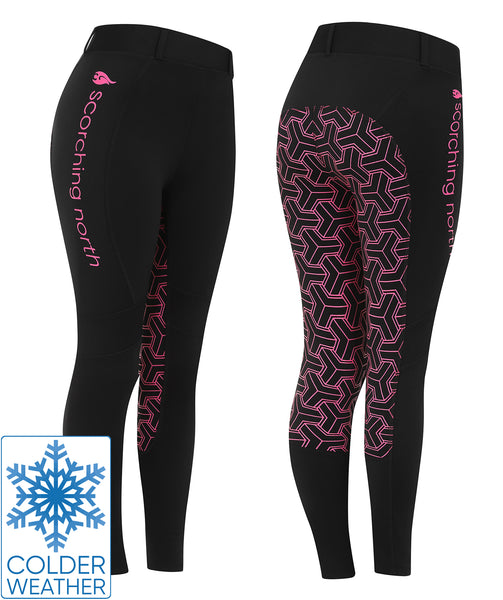 THERMO Technical Riding Tights - Black/Pink