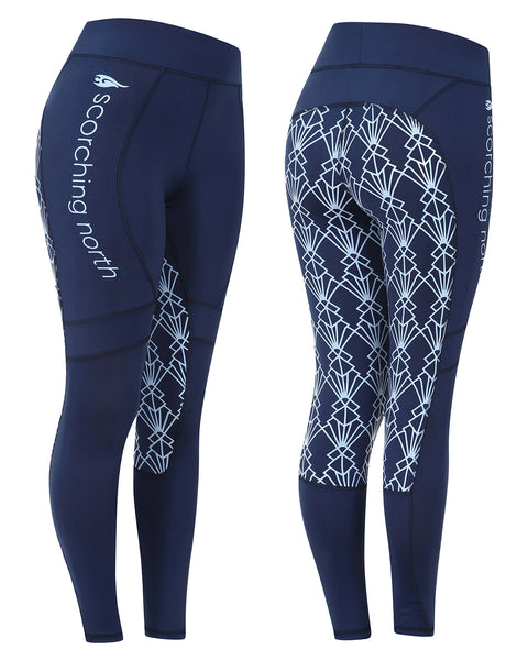 GEO High Waist Riding Tights - Navy/Lt Blue