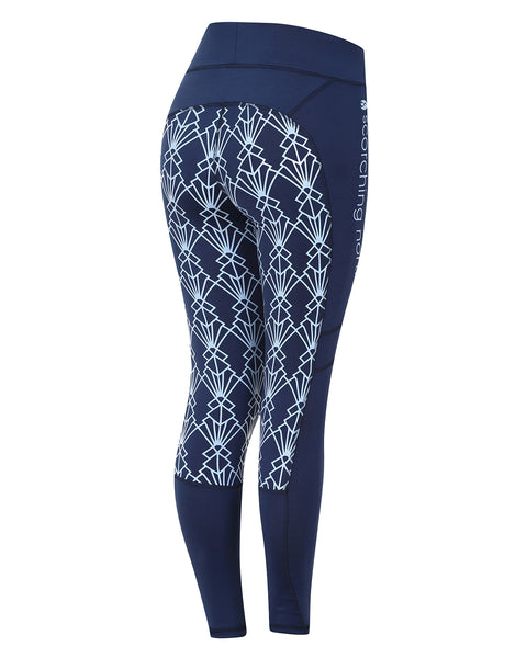 GEO High Waist Riding Tights - Navy/Lt Blue