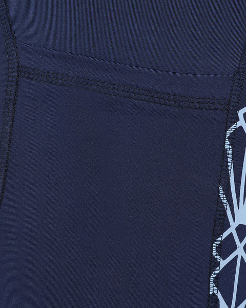 GEO High Waist Riding Tights - Navy/Lt Blue