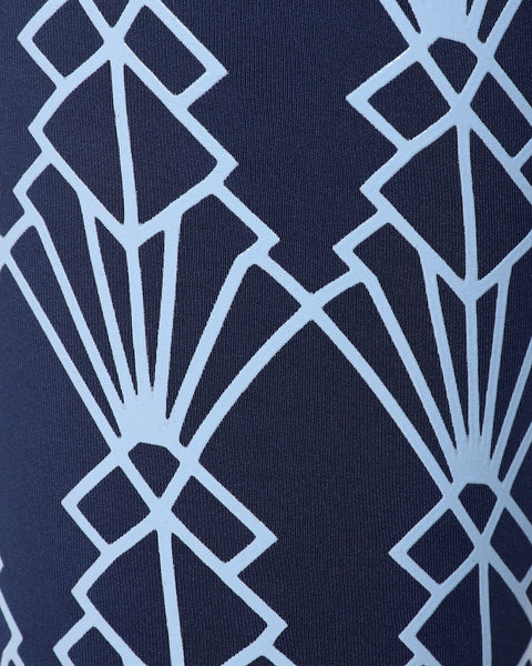 GEO High Waist Riding Tights - Navy/Lt Blue
