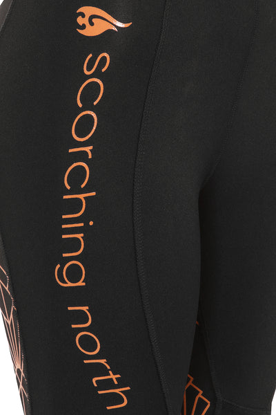 GEO High Waist Riding Tights - Black/Orange