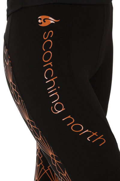 GEO High Waist Riding Tights - Black/Orange