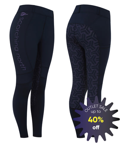 OUTLET: THERMO Technical Riding Tights - Navy/Purple 2020