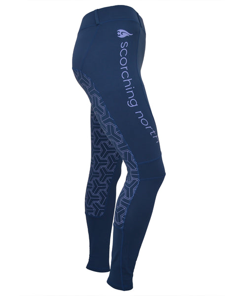 OUTLET: THERMO Technical Riding Tights - Blue/Lavender 2020