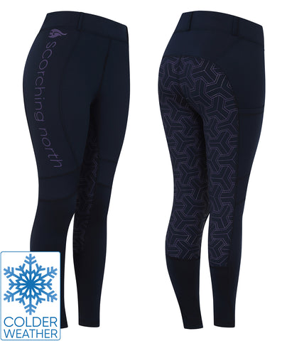 WINTER Thermal Riding Tights / Leggings with phone pockets - BLACK