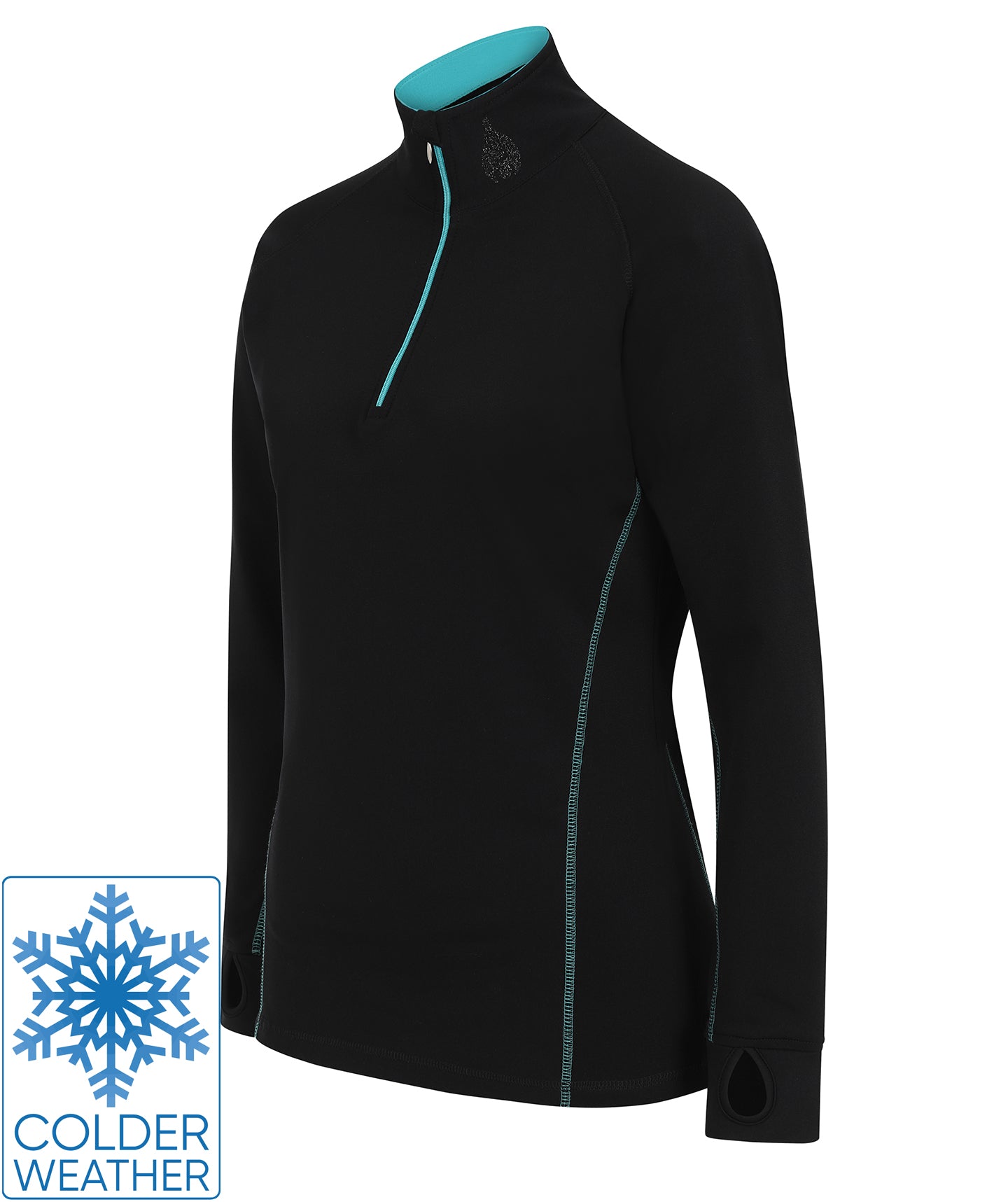 THERMO - Cool weather base layer - Black/Turquoise