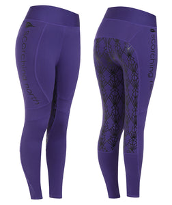 GEO High Waist Riding Tights - Purple/Black